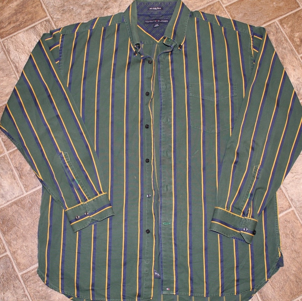 Vintage Tommy Hilfiger Mens Button-Up Shirt L